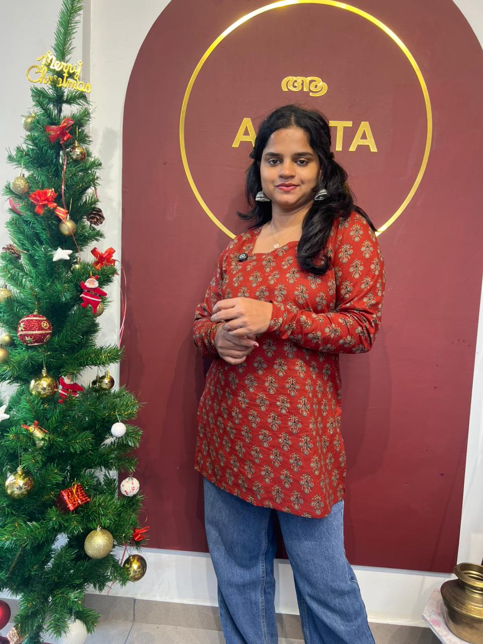 Ajrack print short kurtha